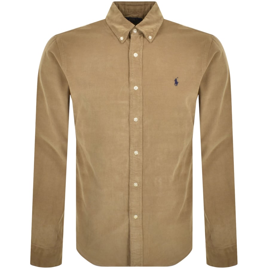 Ralph Lauren Long Sleeve Corduroy Shirt Beige male XX Large